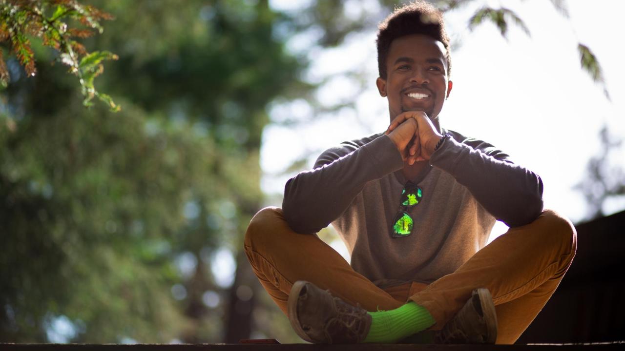 First Generation College Student Semaj Troupe smiling